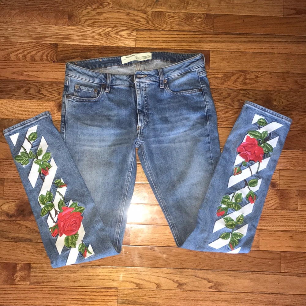 Off-White Jeans rose print